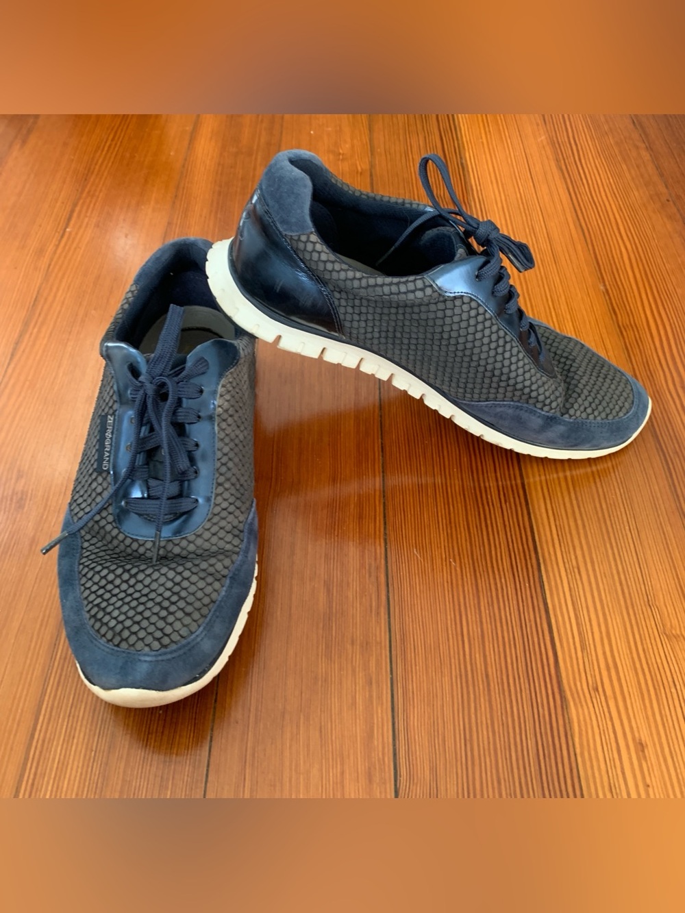 Cole Haan ZeroGrand Blue Snakeskin Sneakers Shoes, Women Size 8.5